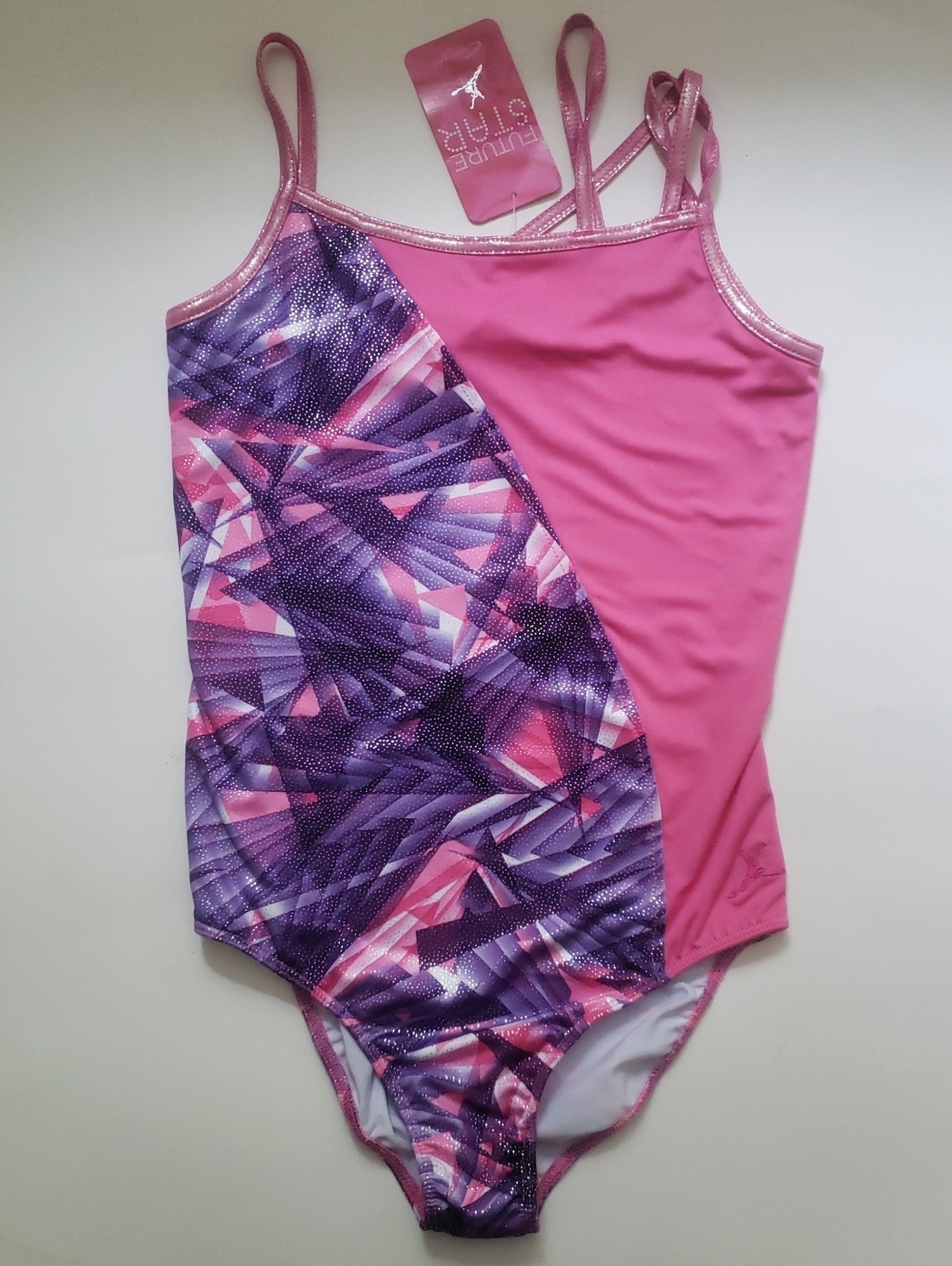 Capezio Girls' Pink & Purple Abstract Leotard Size Large NWT